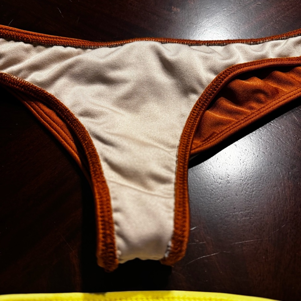 Blue Moves Bikini Bottoms Lot of 2 Size Small Tie Side Yellow & Rust - Picture 8 of 12